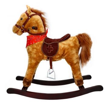 Calut balansoar Adam Toys pentru copii cu sunete maro Calut balansoar Adam Toys pentru copii cu sunete maro