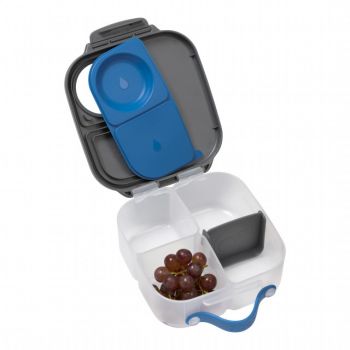 Caserola compartimentata Mini Lunchbox b.box gri cu albastru