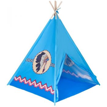 Cort PLAYTO pentru Copii Teepee Indian Albastru Cort PLAYTO pentru Copii Teepee Indian Albastru