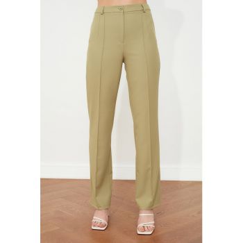 Pantaloni drepti cu talie inalta