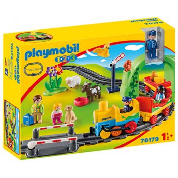 Set de Constructie Playmobil Tren cu Statie - 1.2.3