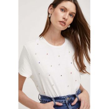 Answear Lab tricou din bumbac culoarea alb