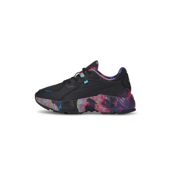 Pantofi sport de piele ecologica cu imprimeu floral Orkid
