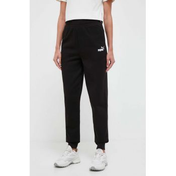 Puma pantaloni femei, culoarea negru, neted ieftin