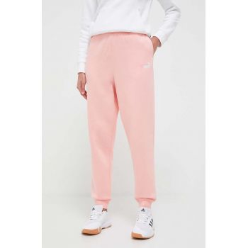 Puma pantaloni femei, culoarea roz, neted de firma original