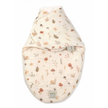 Sistem de infasare bambus inchidere velcro Baby swaddle Comori din natura + cadou rucsacel