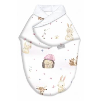 Sistem de infasare bambus inchidere velcro Baby swaddle Love + cadou rucsacel