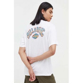 Billabong tricou din bumbac culoarea alb, cu imprimeu ieftin