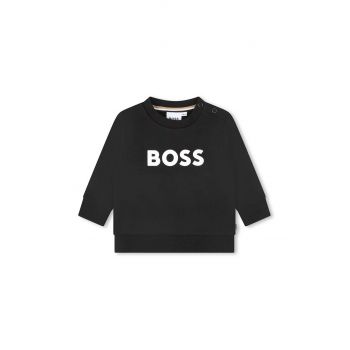 BOSS bluza copii culoarea negru, cu imprimeu