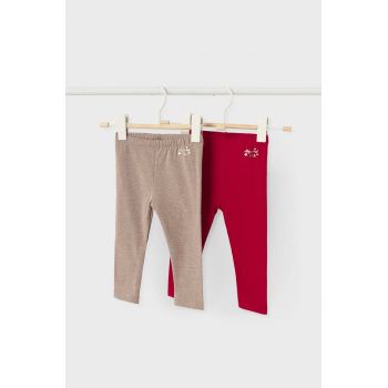Mayoral leggins bebe 2-pack culoarea rosu, neted de firma originali
