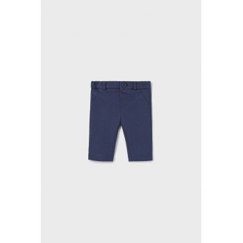 Mayoral Newborn pantaloni bebe culoarea albastru marin, neted