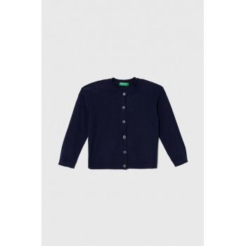 United Colors of Benetton cardigan copii culoarea albastru marin, light ieftin