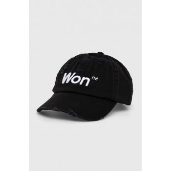 Won Hundred șapcă de baseball din bumbac culoarea negru, cu imprimeu