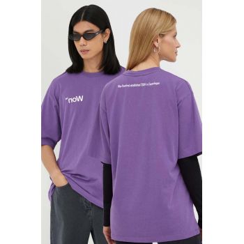 Won Hundred tricou culoarea violet, cu imprimeu
