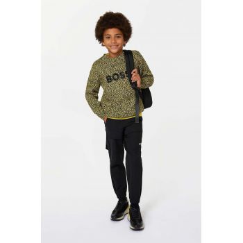 BOSS pulover pentru copii din amestec de lana culoarea verde de firma original