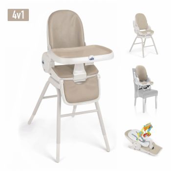 Scaun de masa pliabil 4 in 1 Cam Original pentru bebelusi si copii 0-14 ani bej de firma original