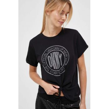 Dkny tricou din bumbac culoarea negru