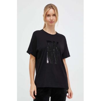 Dkny tricou din bumbac culoarea negru