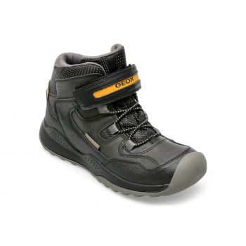 Ghete GEOX negre, J16AEA, din piele ecologica