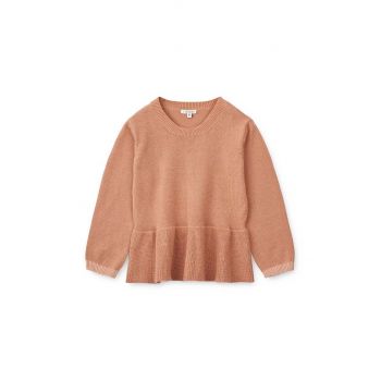 Liewood pulover din bumbac pentru bebeluși culoarea portocaliu, light ieftin