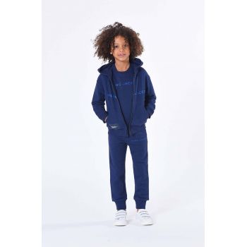 Marc Jacobs pantaloni de trening din bumbac pentru copii culoarea albastru marin, cu imprimeu ieftini