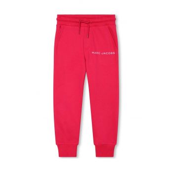 Marc Jacobs pantaloni de trening din bumbac pentru copii culoarea rosu, cu imprimeu ieftini