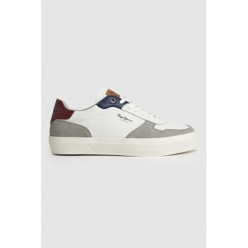 Pantofi sport colorblock de piele