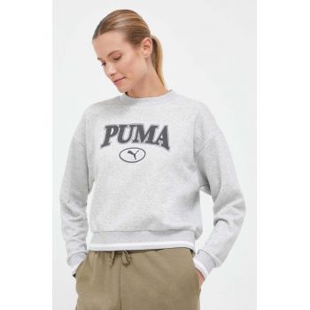 Puma bluza femei, culoarea gri, cu imprimeu