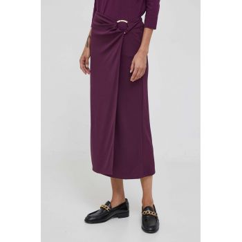 Sisley fusta culoarea violet, midi, drept