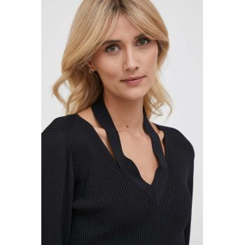 Sisley pulover femei, culoarea negru, light