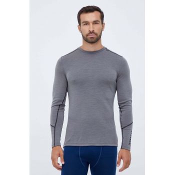 Helly Hansen longsleeve funcțional din lână LIFA MERINO culoarea gri, 49364