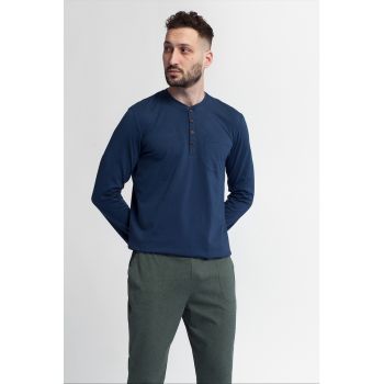 Pijama cu decolteu henley Urban Jungle