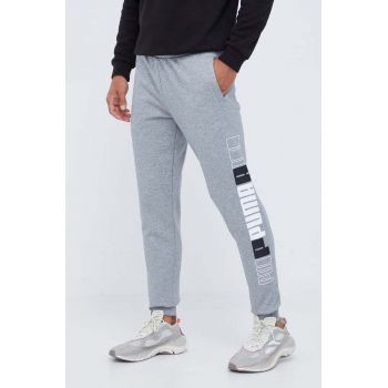 Puma pantaloni de trening culoarea gri, cu imprimeu ieftini