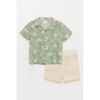 Set de camasa si pantaloni scurti cu model