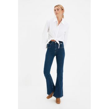 Blugi cu talie inalta si croiala bootcut