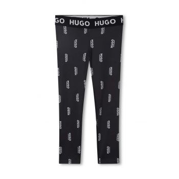 HUGO leggins copii culoarea negru, modelator de firma originali