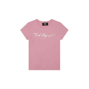 Karl Lagerfeld tricou copii culoarea roz, cu imprimeu