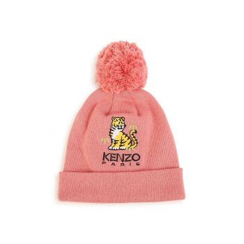 Kenzo Kids caciula din amestec de casmir pentru copii culoarea roz de firma originala