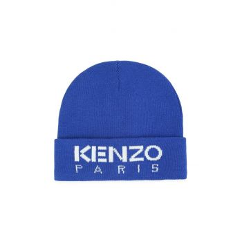 Kenzo Kids caciula din lana pentru copii culoarea albastru marin, din tesatura neteda de firma originala