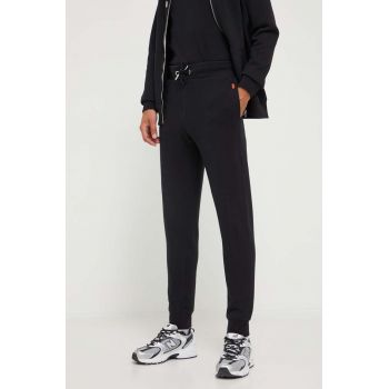 Superdry pantaloni de trening culoarea negru, neted