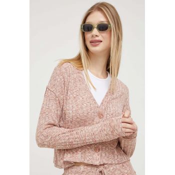 Billabong cardigan femei, culoarea roz, light