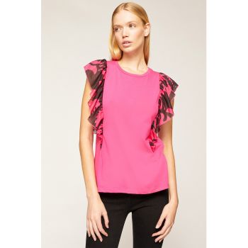 Bluza de bumbac cu volane