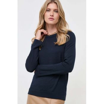 BOSS pulover de lana femei, culoarea albastru marin, light