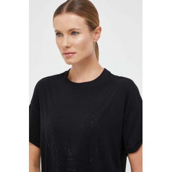 Dkny tricou din bumbac culoarea negru