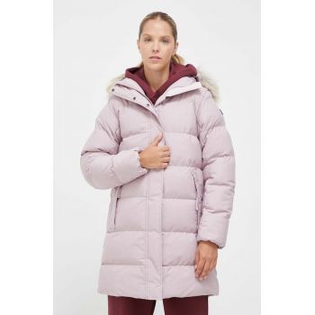 Helly Hansen geaca femei, culoarea roz, de iarna ieftina