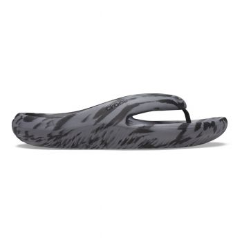 Șlapi Crocs Classic Mellow Marbled Flip Negru - Black/Charcoal de firma originali