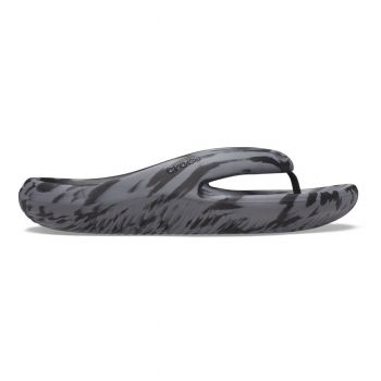 Șlapi Crocs Classic Mellow Marbled Flip Negru - Black/Charcoal ieftini