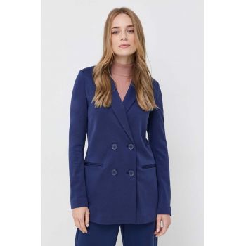 MAX&Co. sacou culoarea albastru marin, cu doua randuri de nasturi, neted de firma original