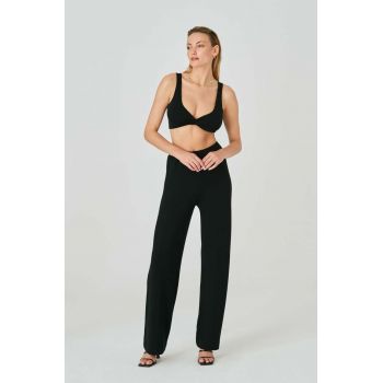 Saint Body pantaloni de trening culoarea negru, lat, high waist Saint Body pantaloni de trening culoarea negru, lat, high waist