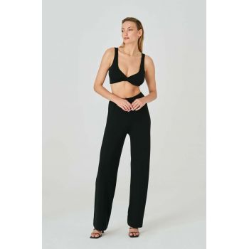 Saint Body pantaloni de trening culoarea negru, lat, high waist